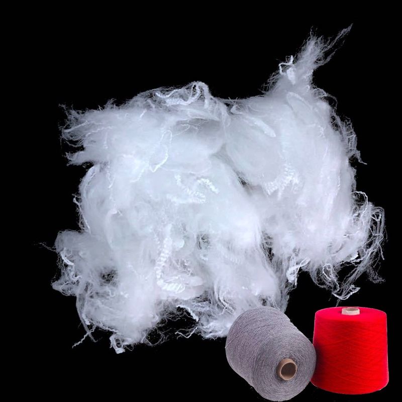 White Color Fabric Type Staple Fiber High Strength For Spinning